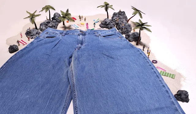 Spot pubblicitario jeans Levis con elementi riprodotti in miniatura: foto sul set 3
