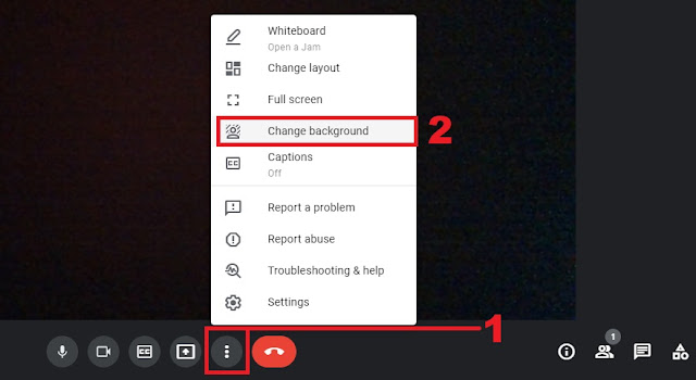 Click on the 3-dots menu option and choose Change Background