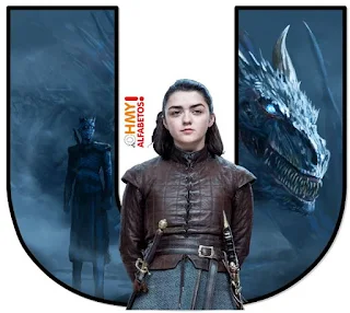 Abecedario de Arya Stark con el Rey de la Noche. Arya Stark and the Night King Alphabet. 