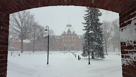 summer camp is a warm thought in midwinter at a snowy Dean College campus