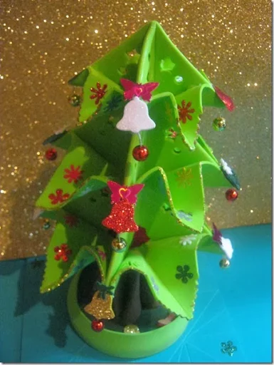 christmas tree Arbol Navideño Artfoamicol Foamy Goma-eva Natal Pino Navidad Decorativo Centro Mesa Moldes Patrones Campanas Estrella Nuevo Arbolito Gratis Free Mariposas 3d Fofucho homemade 1