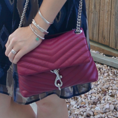 Rebecca Minkoff Edie small crossbody bag in magenta | away from the blue blue