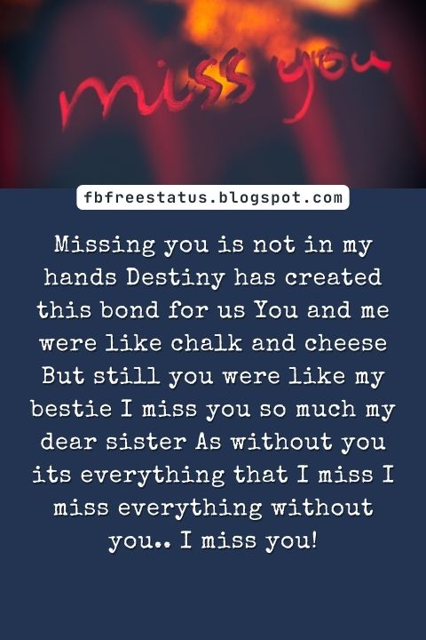 Missing You Messages for Sister
