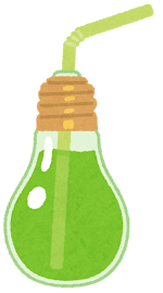 電球ボトルのイラスト（緑）