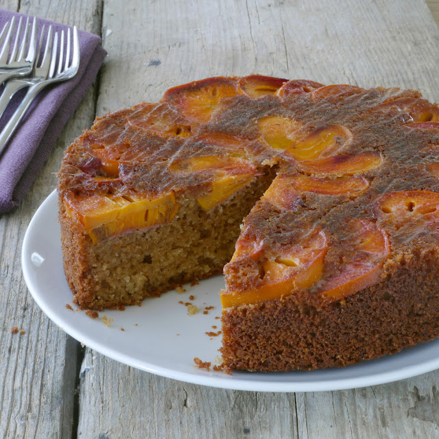 Spiced persimmon upside-down cake