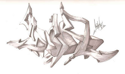 Graffiti Sketches: 3D Graffiti Art Alphabet