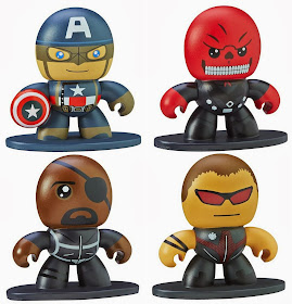 Avengers Assemble Marvel Micro Mighty Muggs Series 1 by Hasbro - Captain America, The Red Skull, Nick Fury & Hawkeye