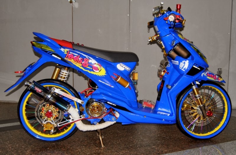 Modifikasi Honda Beat Biru Tua Full Super  Modifikasi Honda  CB150R 