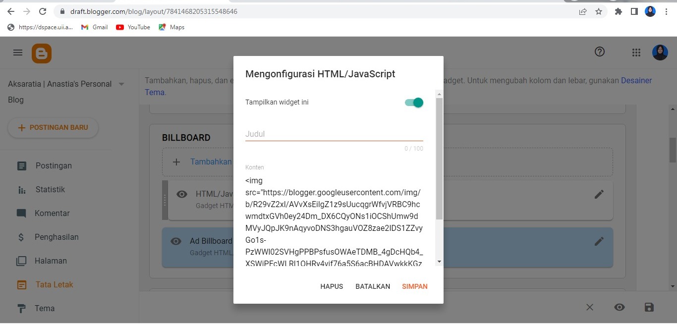 Menambahkan header image besar