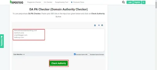 prepost-seo-da-pa-checker