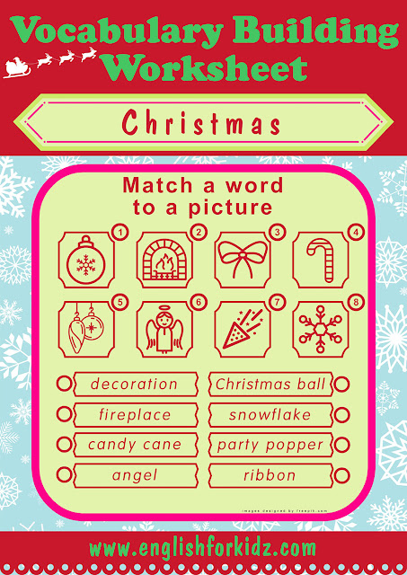 Christmas worksheet for learning English