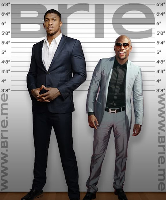 Anthony Joshua height comparison with Floyd Mayweather Jr.