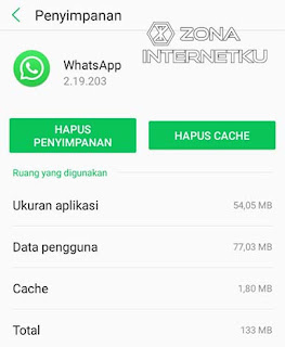 Menghapus Data Aplikasi WhatsApp