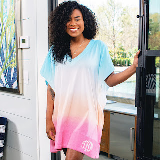 Monogrammed Dip Dye Cover Up