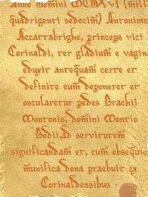 Montalboddo (Ostra), documento del 1416, Atto di sottomissione Corinaldo-Monte Bodio