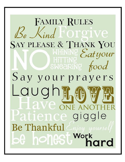  You can print this family rules to put it on a special corner in your house to celebrate parents day.