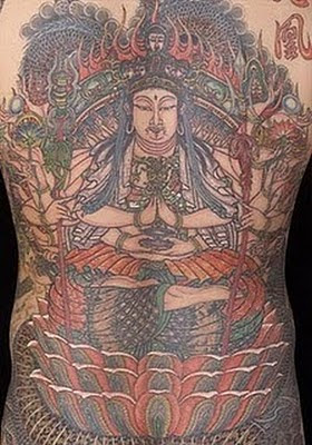 Full backside Buddha tattoo