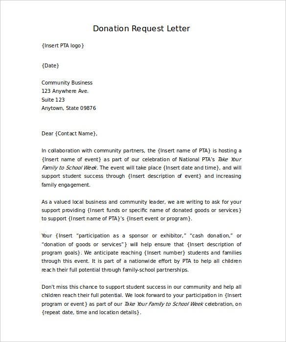 Letter Template Asking For Donations