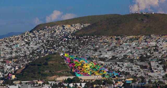 Palmitas, México, macro mural, grafiti, graffiti, arcoiris, Germen Crew