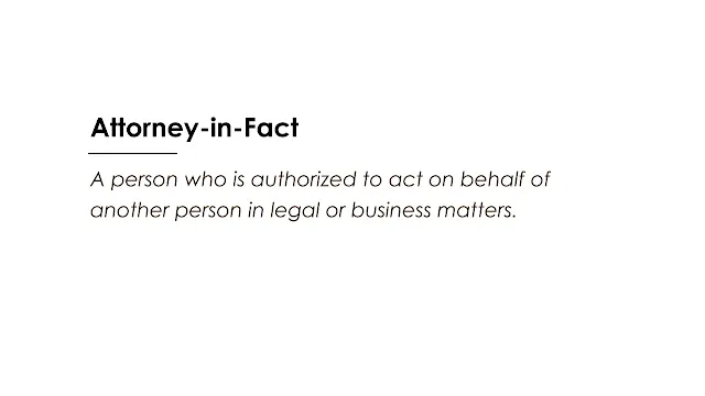 A person who is authorized to act on behalf of another person in legal or business matters.