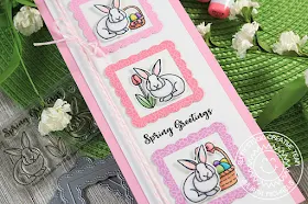 Sunny Studio Stamps: Spring Greetings Chubby Bunny Fancy Frames Spring Themed Card by Juliana Michaels 