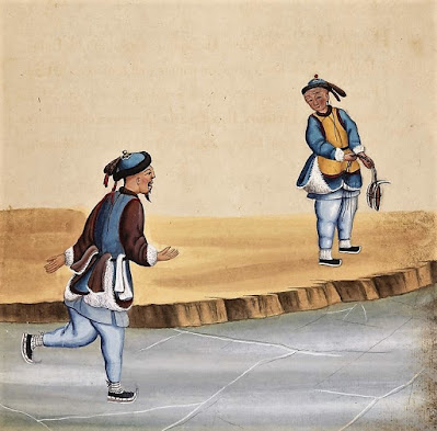 Illustration of Chinese ice skating in art