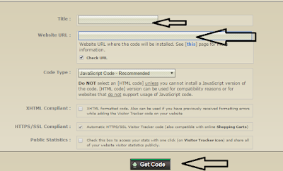 put title url of your blog and click on get code