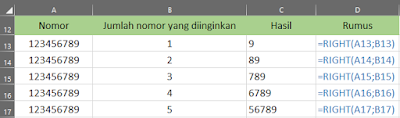 Cara Menggunakan Rumus RIGHT Dalam Excel