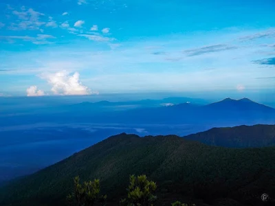 foto pemandangan dari puncak gunung gede