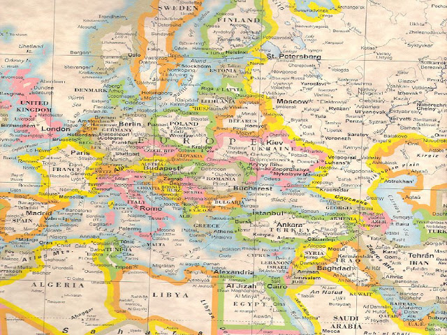 Close Up Map Of Europe 