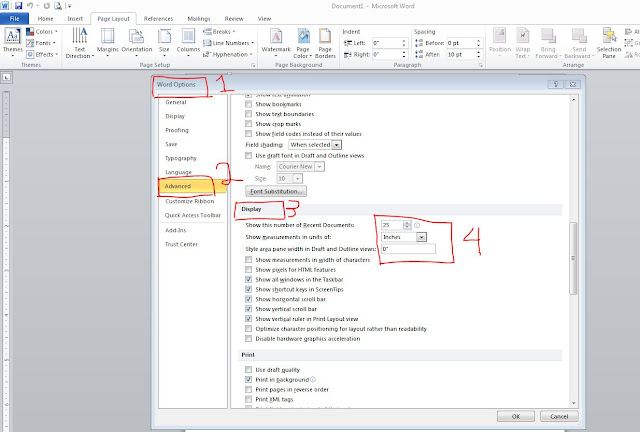 Cara merubah ukuran kertas Inch " ke Centimeter cm atau Milimeter mm di Microsoft Office Word