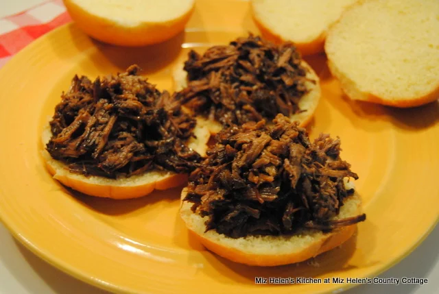 Slow Cooker Raspberry Chipotle Beef Sliders at Miz Helen's Country Cottage