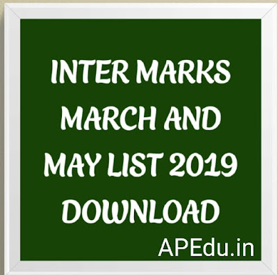 INTER MARKS MARCH AND MAY LIST 2019  DOWNLOAD