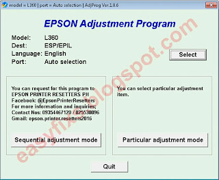 Adjustment Program Epson L360 - ESP EPIL ver.1.0.6