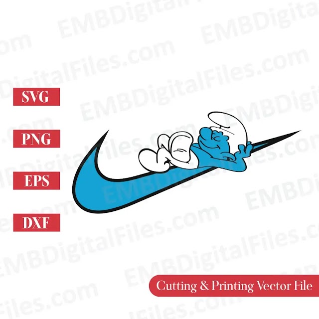 Sleeping Smurf cartoon character SVG for Cricut
