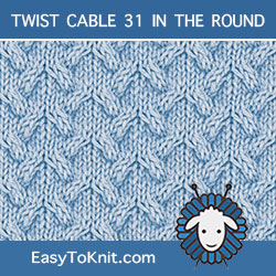 Arched Cable stitch, easy to knit in the round