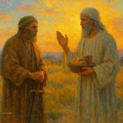 Melchizedek blesses Abram with bread and wine | 멜기세덱이 떡과 포도주로 아브람을 축복함