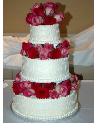 simple three tier wedding cakes