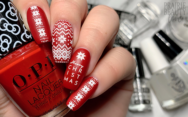 Prairie Beauty: CHRISTMAS NAIL ART: Crisp Red & White Nordic Star Christmas  Nails