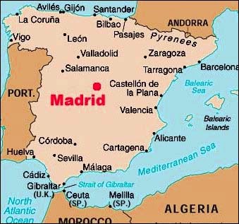 Europe Madrid Spain Map