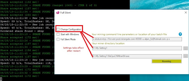 Convert your console CPU/GPU miner into silent mode | Hidden Miner | Minergate