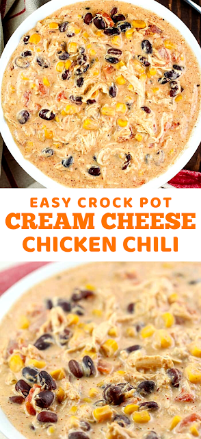 Easy Crock Pot Cream Cheese Chicken Chili
