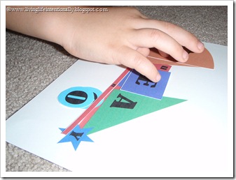 Playing Vowel Shapes Game by www.livinglifeintentionally.blogspot.com