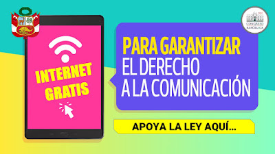 Internet GRATIS para garantizar el derecho a la COMUNICACION apoya la norma legal aqui: