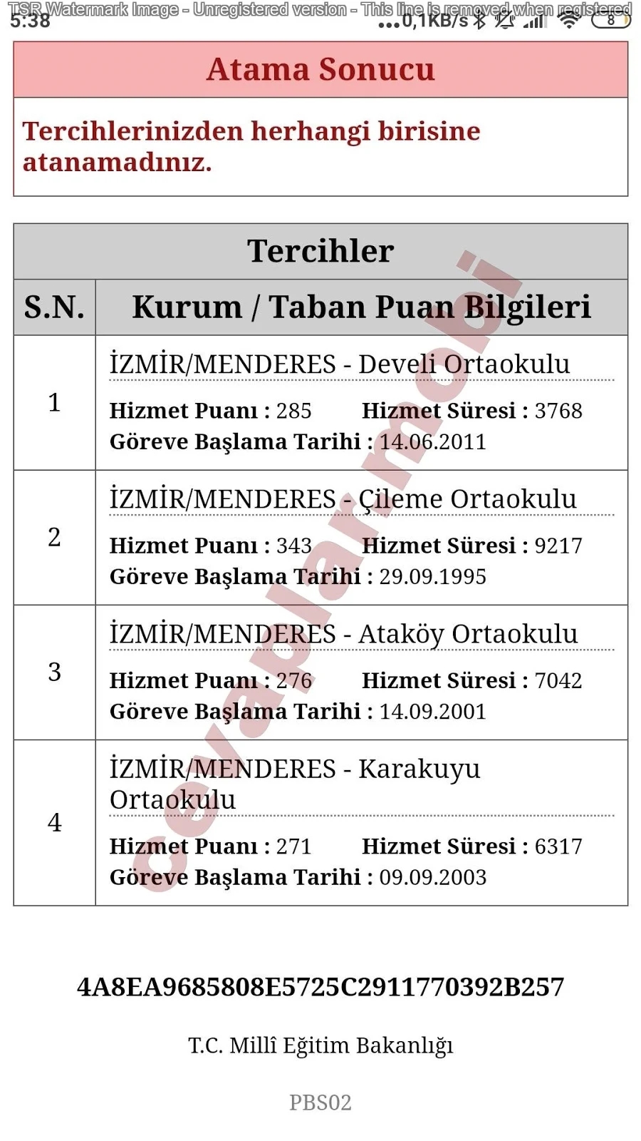 2020 İl Dışı Fen Bilimleri Öğretmenliği Minimum Taban Puanlar Ağustos Ataması