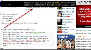 Cara Membuat Iklan Melayang Di Atas Header Blog