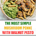 The Most Simple Mushroom Penne with Walnut Pesto