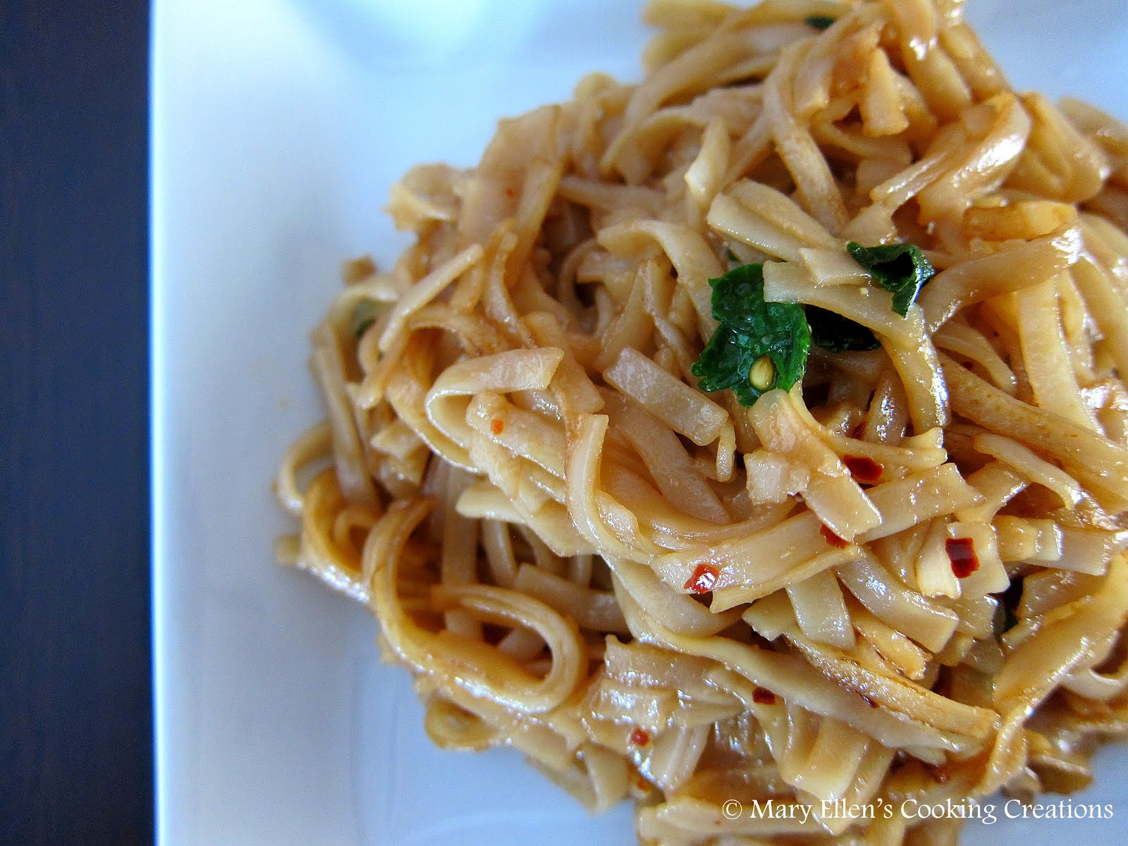 Mary Ellen's Cooking Creations: Spicy Sesame-Soy Rice Noodles
