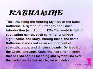 meaning of the name "KATHARINE"