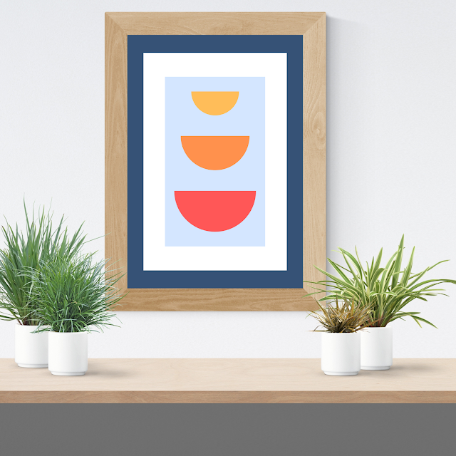 3-Piece Abstract Geometric Printable Wall Art in Bright Colors